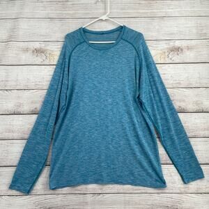 Lululemon Time to Get Dirty Metal Vent‎ Long Sleeve Shirt Men's Size XL Blue